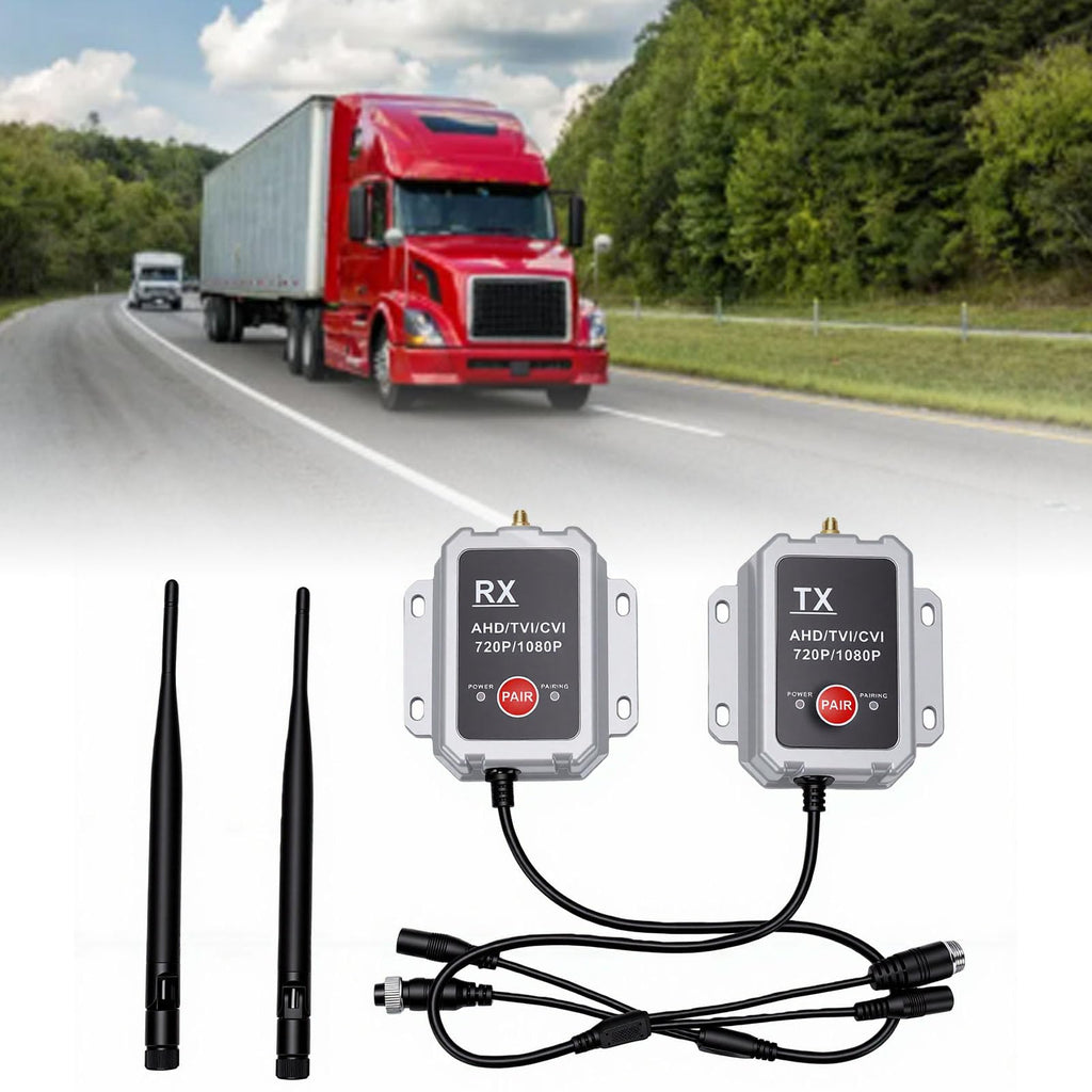Wireless Backup Camera Video Transmitter and Receiver, 2.4G Wireless Video Transmitter Receiver, Backup Camera 200 300m Range AHD TVI CVI 1080P 720P with Transmission