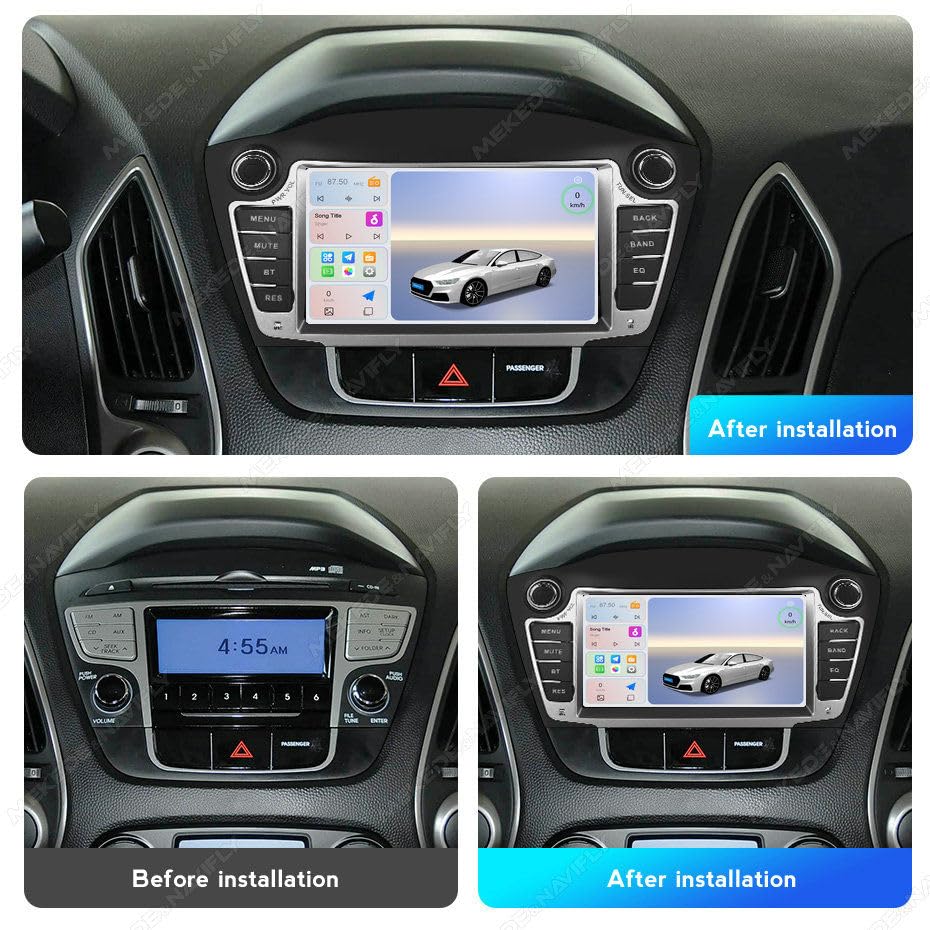 8 Core 6+128G Radio for Hyundai Tucson 2LM IX35 2009-2015 with Wirelessly Carplay Android Auto,7" Touchscreen Multimedia Player/DSP/5G WiFi/FM/SWC/AHD Camera