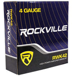 Rockville RXA-F2 4-Channel Car Amplifier Bundle with 4 AWG Wiring Kit