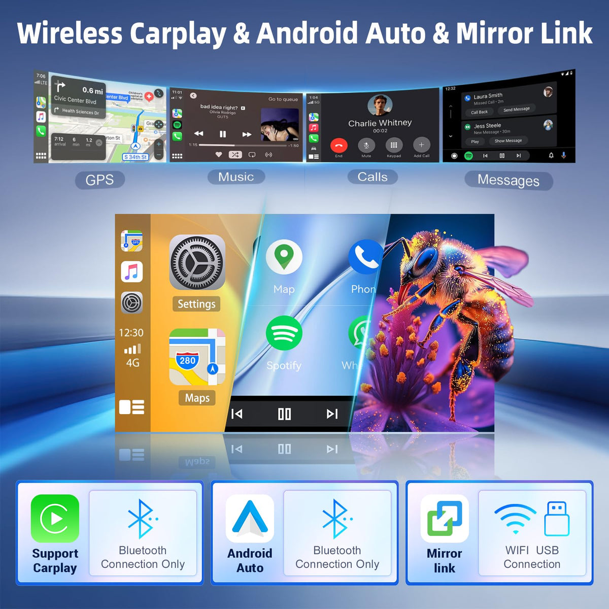 4Core+64G Android 15 Car Radio for Hyundai Santa Fe 2013-2018