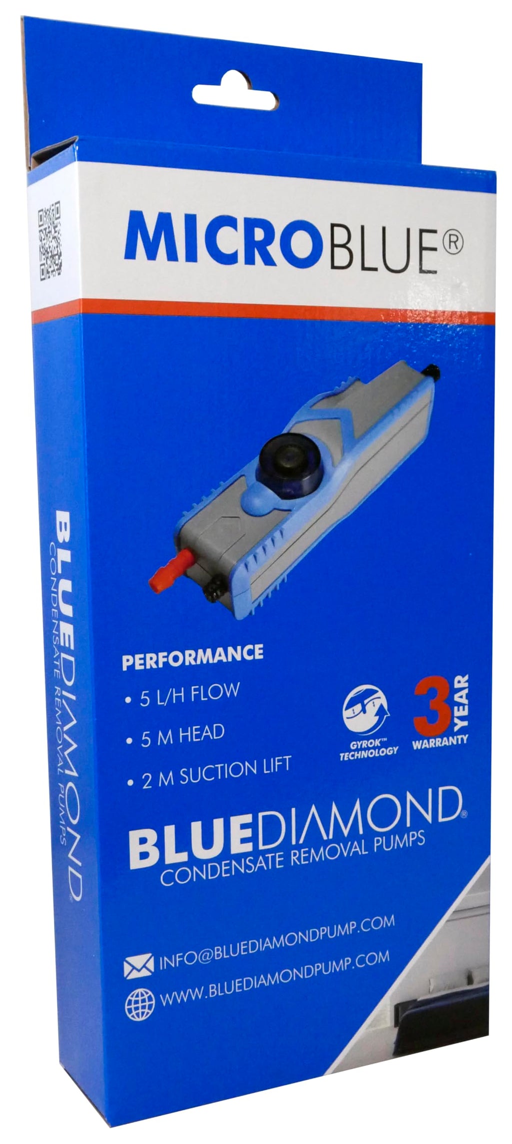 BlueDiamond MicroBlue Condensate Removal Pump for Mini-Split AC Systemes up to 18,000 btu. Extreamly quick and reliable mini-split condensate pump.