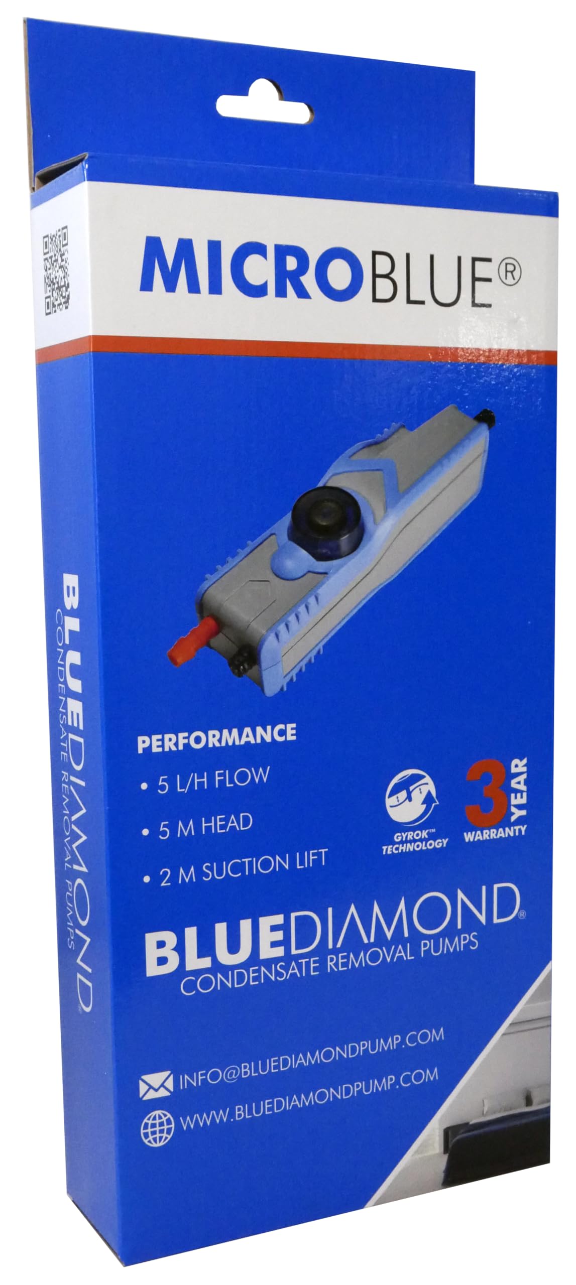 BlueDiamond MicroBlue Condensate Removal Pump for Mini-Split AC Systemes up to 18,000 btu. Extreamly quick and reliable mini-split condensate pump.