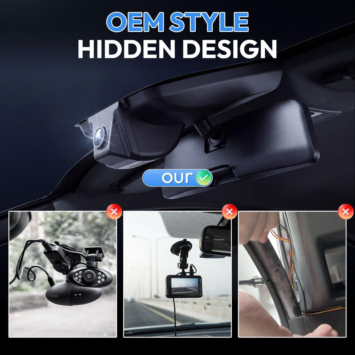 4K & Rear 1080P Dash Cam for Toyota 4Runner 2020-2024,Integrated OEM Look
