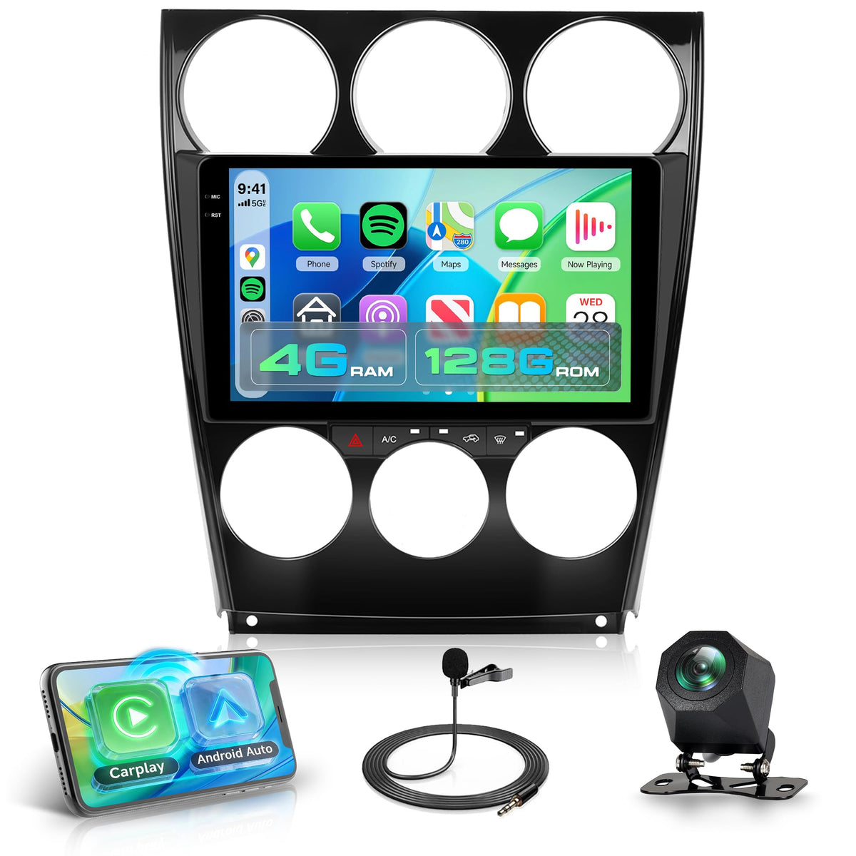 Rimoody 4G+64G Android Car Stereo for Mazda 6 Radio 2004-2014 Carplay
