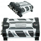 Gravity Pro 20 Farad Car Audio Capacitor - 12V Digital Voltage Display, Blue LED Lightning Window, Chrome Power/Ground Distribution Block, Up to 10,000W Systems