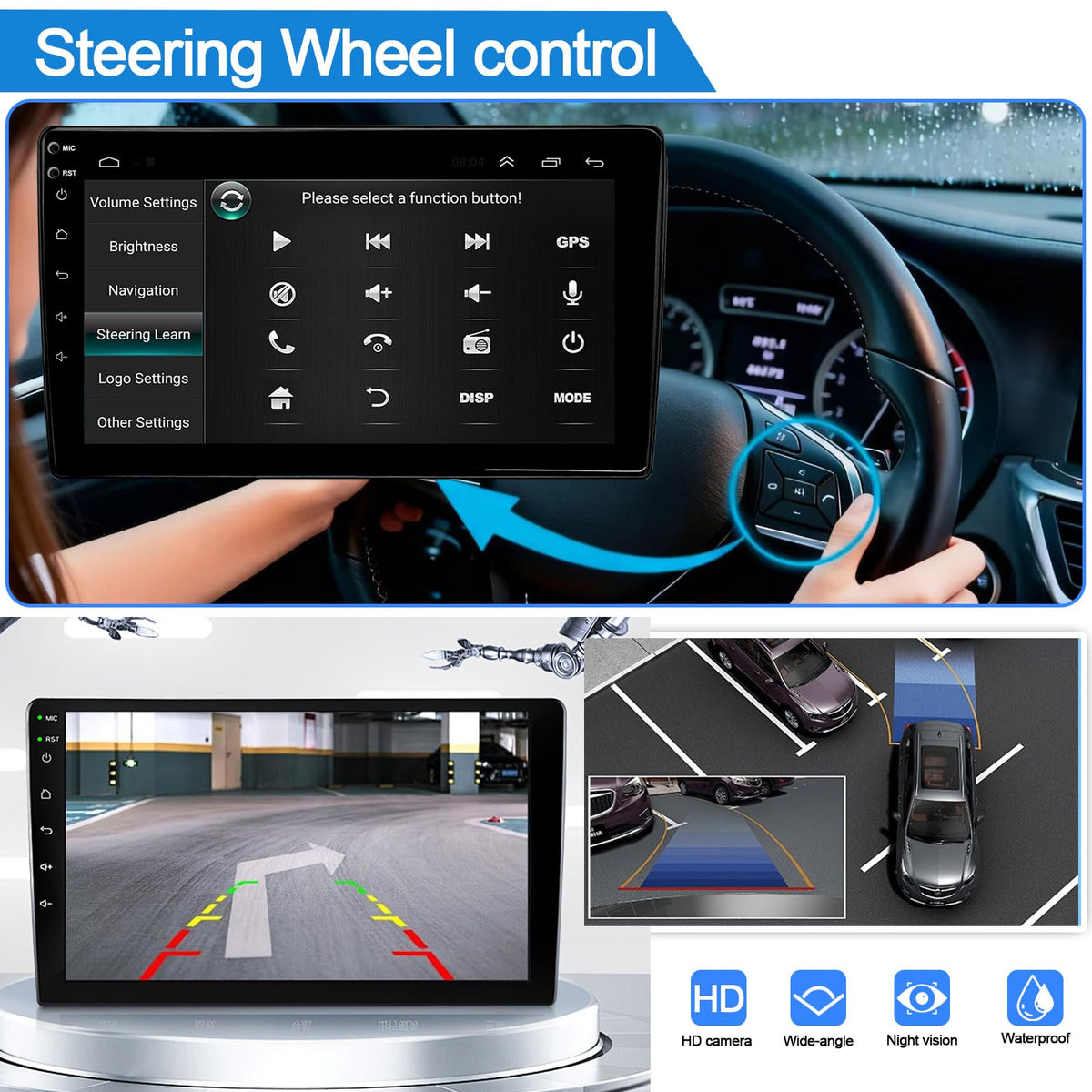 2+64G Car Radio for Nissan Rogue 9 inch Touch Screen 2008-2020 Stereo,Wireless Carplay/Andriod Auto/Bluetooth/WiFi//EQ Audio/AM/FM/Navigation/AHD Camera