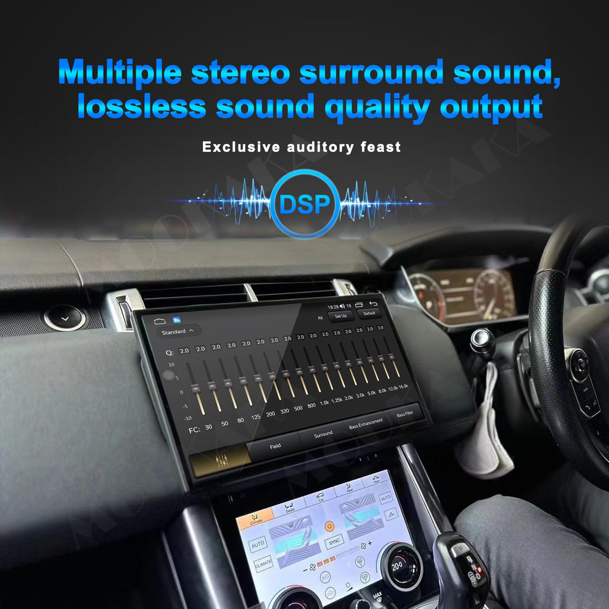 13.3 Inch Qualcomm Android 12 Car Radio for Land Rover Range Rover Sport L494 2014-2017 Stereo Replacement GPS Navigation Head Unit Multimedia Player Touch Screen Carplay(OEM Bosch System,8+128GB)