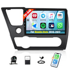 SIXTOP 4G+64G Android Car Stereo Radio for Honda Civic 2013-2017 Wireless CarPlay Android Auto Bluetooth 5.0 GPS 9 Inch HD Touch Screen WiFi FM/RDS Type-C 32EQ SWC AHD Backup Camera