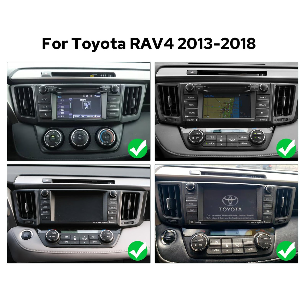 JOYING Car Radio for Toyota RAV4 2013-2018 Android 13 Head Unit 9 Inch Touch Screen Car Stereo with Carplay & Android Auto, GPS Navigation, Bluetooth, SWC, AM/FM Radio(JY-TT186N8)