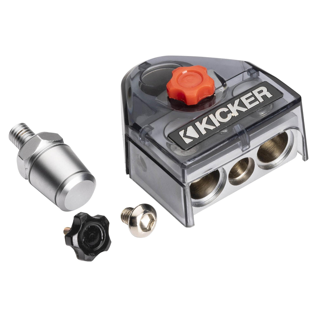 Kicker Warhorse (2) Battery Terminals & HPFD4 Fused Way Distribution Block w/AFS (4) 200 Amp Fuse Bundle