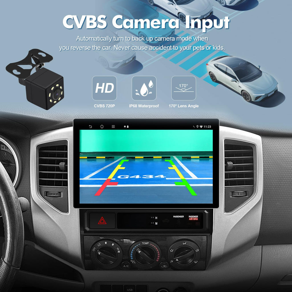 4+64G 11.5-inches Android 13 WiFi 6 Car Stereo for Toyota Tacoma 2005-2013 Touchscreen Screen Bluetooth 5.4 Car Radio with Carplay & Android Auto Support Backup Camera FM, Navigation, SWC