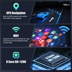 【8-Core 6G+128G】 10.1 Inch HD Car Radio Carplay Screen for Car with 5GWiFi,Double Din Car Stereo with Wireless CarPlay Android Auto GPS Bluetooth,FM/RDS,SWC EQ+Backup Camera