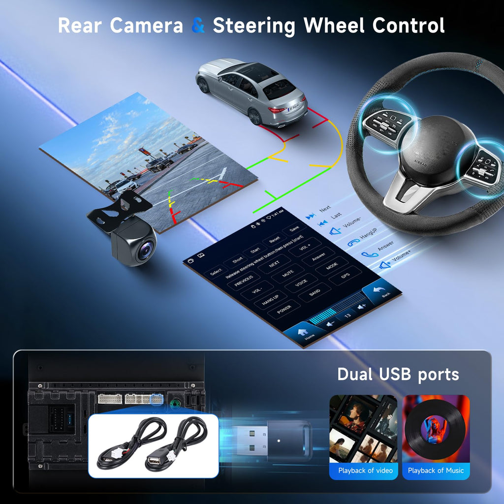 4G+64G Android Stereo for Ford Focus 2012-2018 Radio Upgrade 9.7 Inch IPS Touch Screen Head Unit, Car Stereo with Wireless Carplay Android Auto GPS WiFi DSP Bluetooth FM RDS Backup Camera