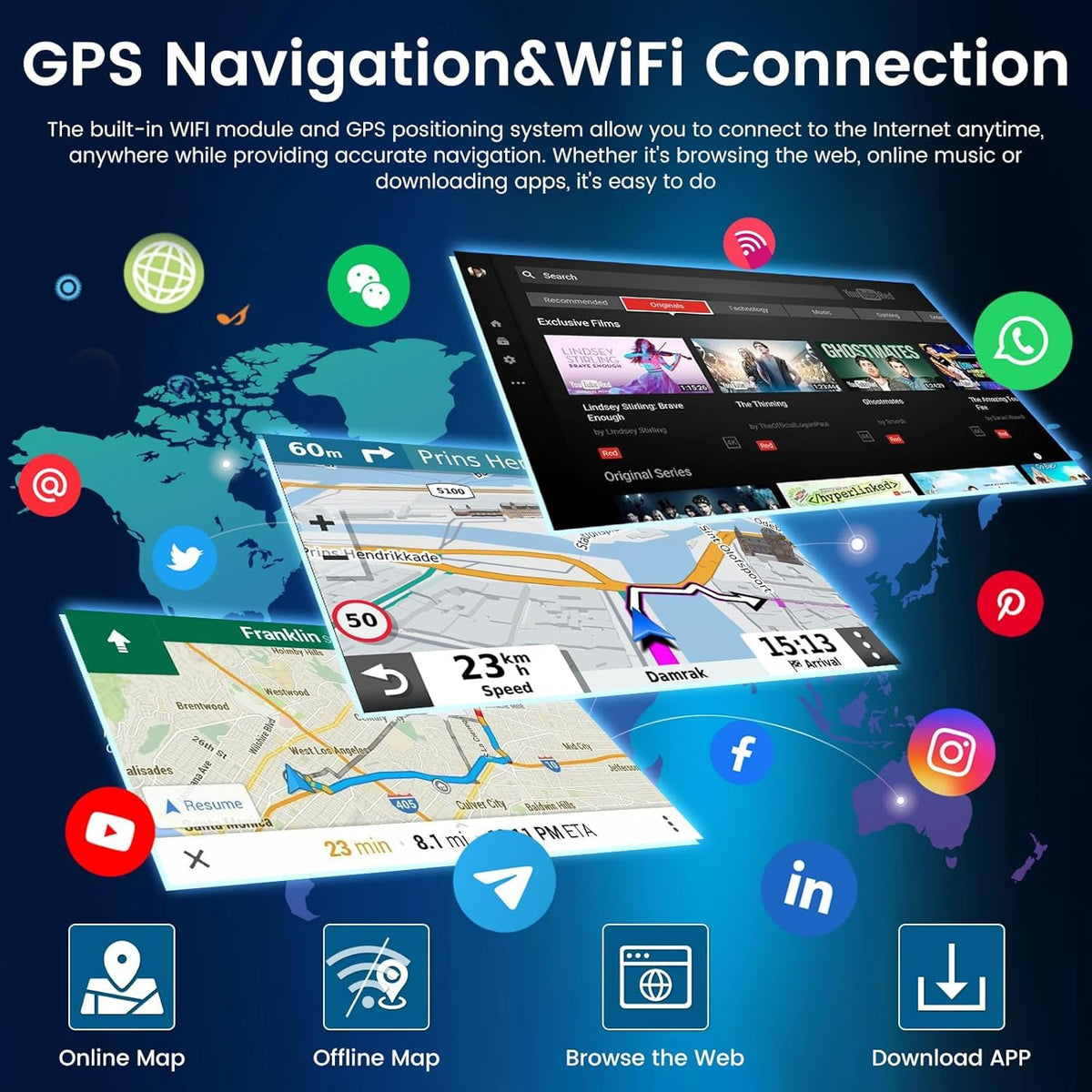 2+64G Double Din Car Radio for Toyota Tundra 2014-2021 Head Unit, 9"Touchscreen Stereo for Toyota Tundra 2014 2015 2016 2017 2018-2021 with Wireless Carplay Android Auto GPS Navi Bluetooth FM WiFi SWC
