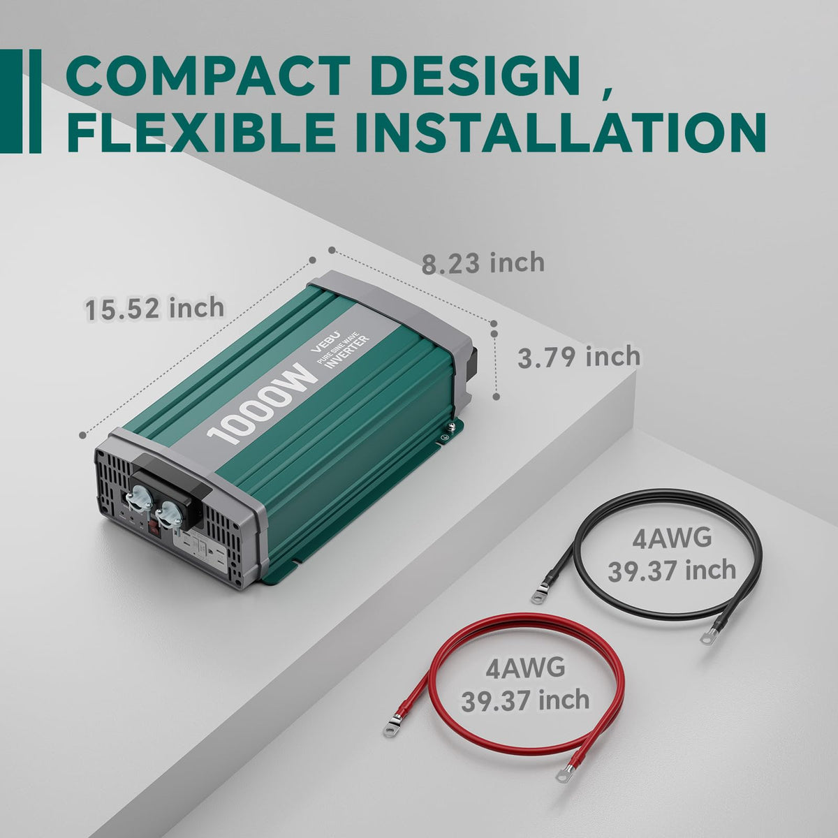1000W Pure Sine Wave Power Inverter with ATS Mode, Peak 2000W