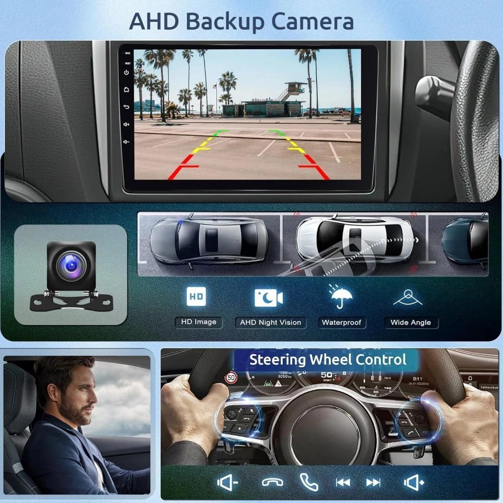 9.7 inch Car Stereo for Cadillac Escalade ESV 2003 2004 2005 2006, 2+64G Touch Screen Radio for Cadillac Escalade Android 14 Head Unit 2003-2006 Carplay Android Auto GPS Navigation with Backup Camera