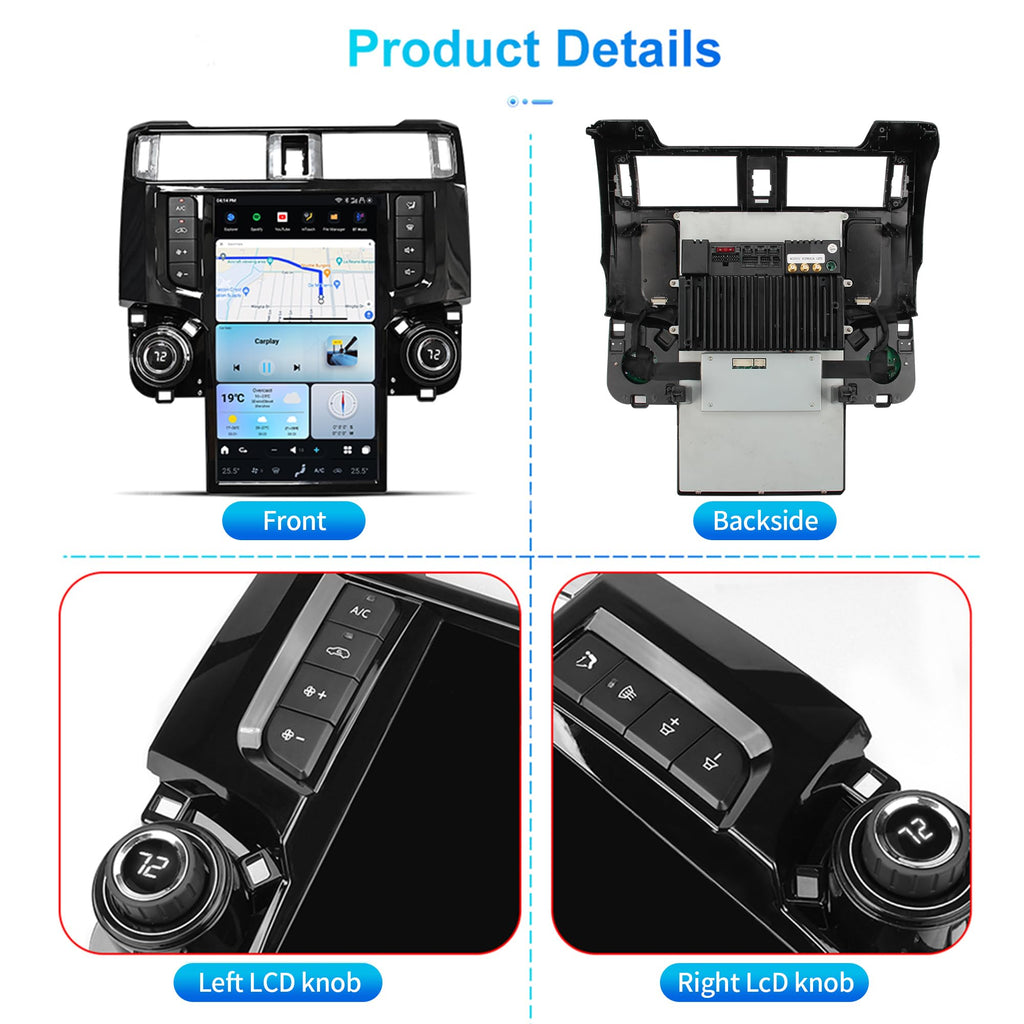 Android 13 Car Radio Head Unit for Toyota 4Runner 2009-2019, 13.6 Inch T-Style Car Multimedia Stereo Video Player GPS Navigation - 8+128 GB