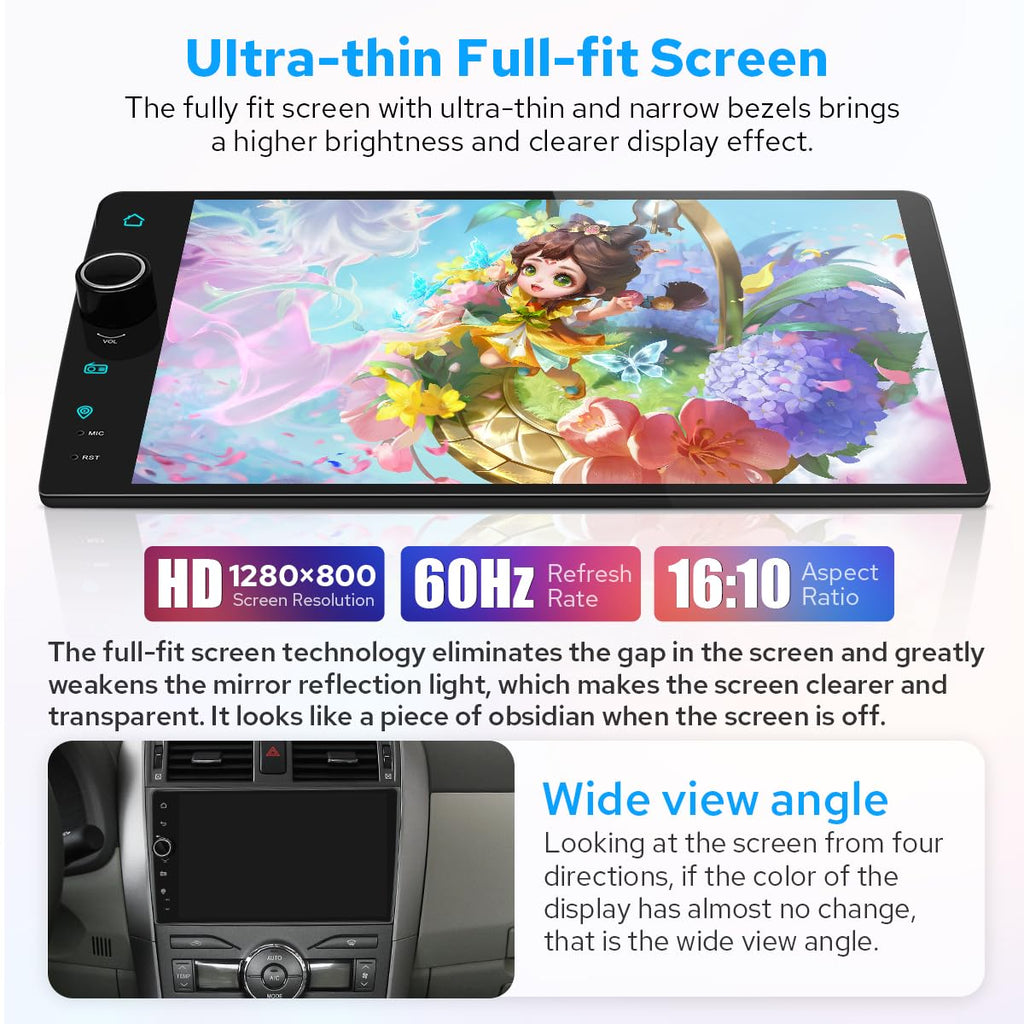 JOYING Car Radio for Toyota Corolla 2009-2013 Android 12 Car Stereo 9 inch Touch Scree with Wireless Carplay Android Auto Mirror Link GPS Navigation Bluetoot AM/FM Radio(JY-TZ163N4)