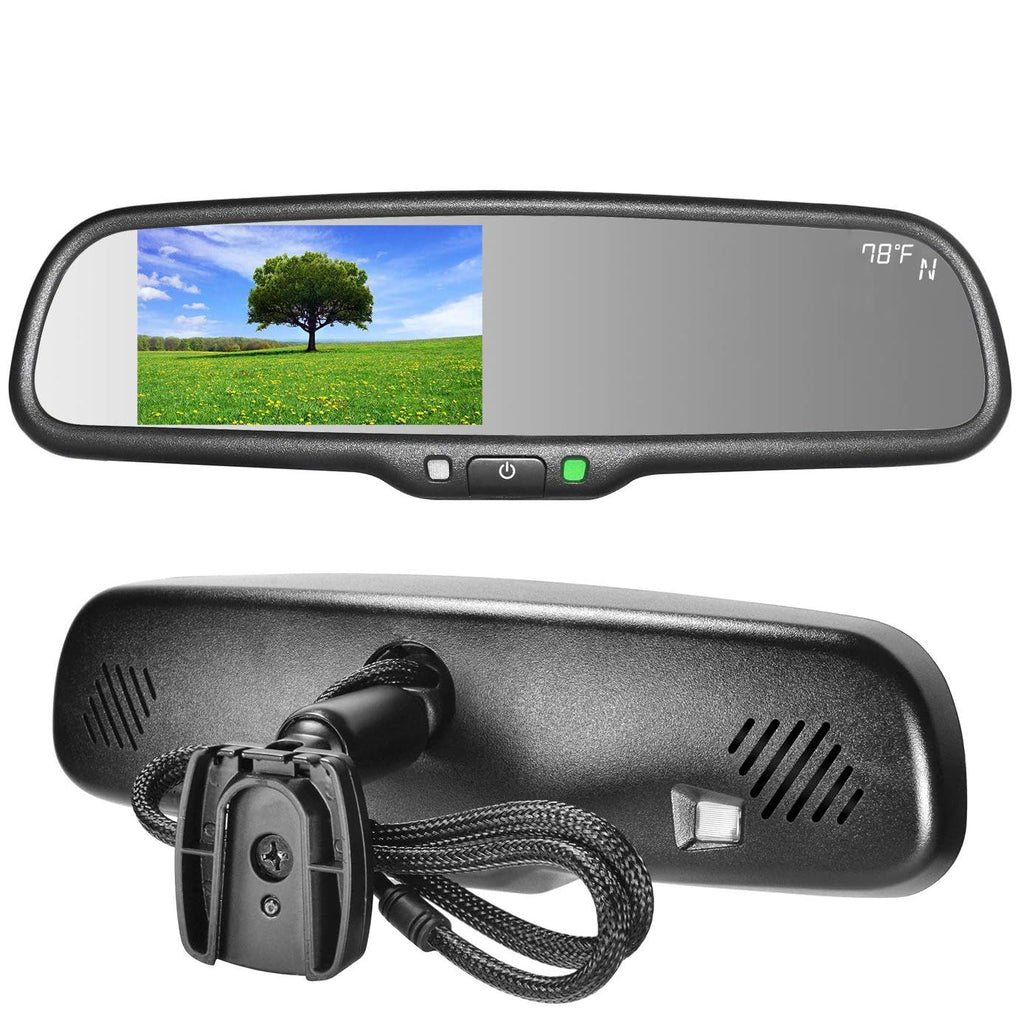 Master Tailgaters 10.5" OEM Rear View Mirror with 4.3" LCD Screen + OnStar Buttons for Existing Wiring | Rearview Universal Fit | Auto Adjusting Brightness LCD | Anti Glare | Full Mirror Replacement