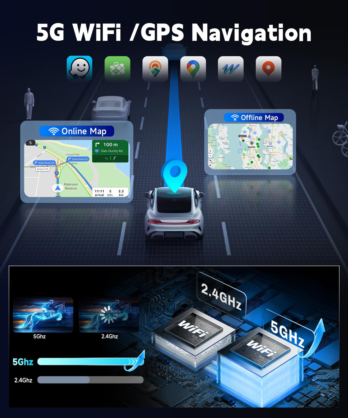 4G+128G Car Stereo for Ford F150 2009-2014,Wireless Carplay Android Auto