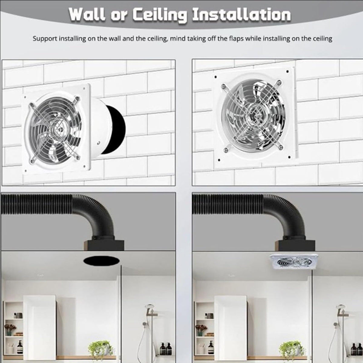 10 inch, High Speed Explosion Proof Industrial Axial Flow Blower 6/8/10 Inch Water Proof Basement Exhaust Fan Low Noise HVAC Ventilation Fan for Factory, Attic 120W