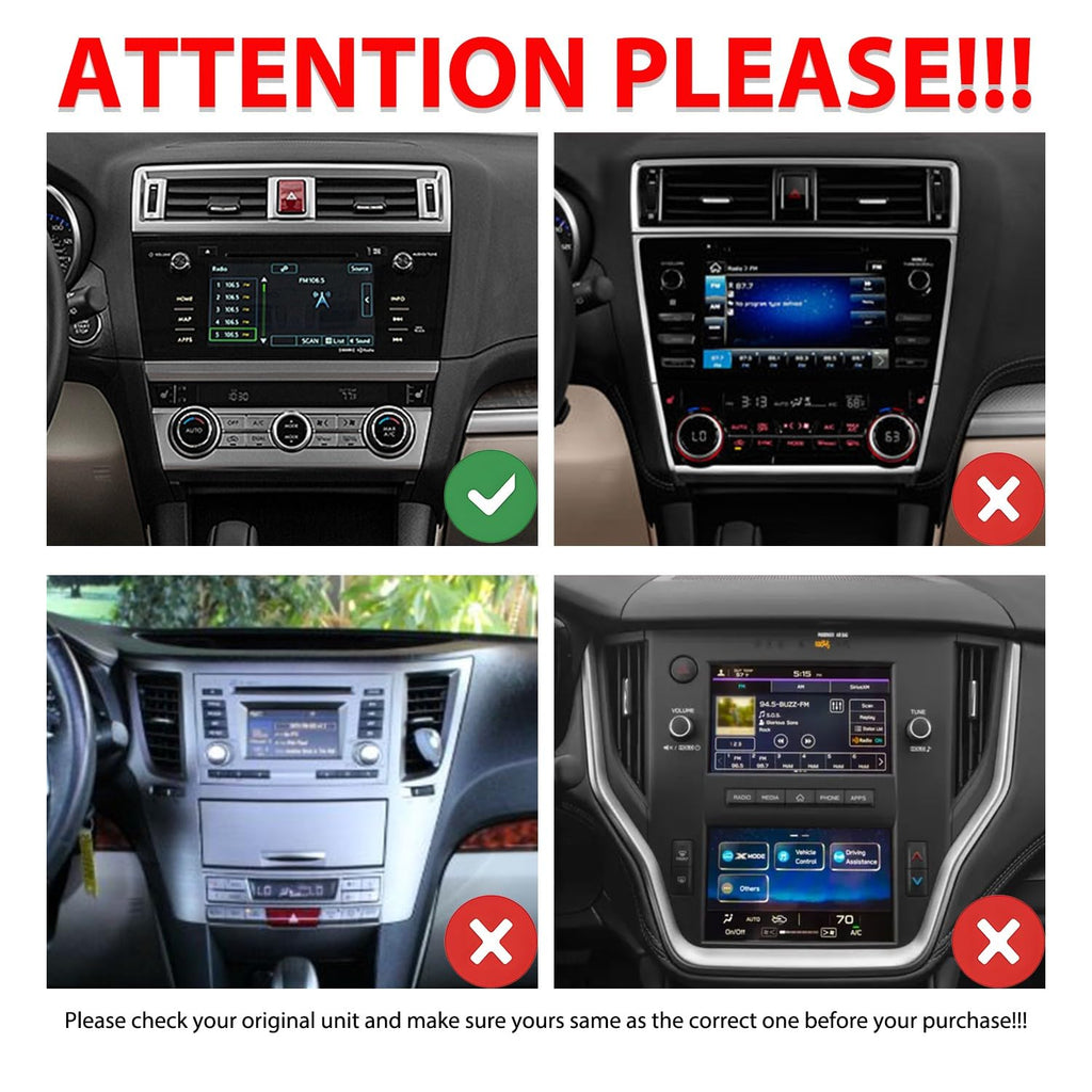 for Subaru Legacy Outback 2015-2019 Car CarPlay Android Auto Navigation Stereo GPS Radio Reverse Camera Display 9" IPS Touchscreen Headunit Tablet Pad Media Player, if Applicable Quad Core 4G+64G