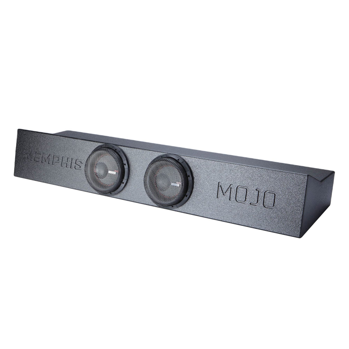 Memphis MJMEFORD8D1V2 Ported Enclosure with Two 8" MOJO subwoofers Compatible with Select 2009-up Ford Trucks with MJP1500.1 Monoblock Amplifier and Amp Wiring Kit