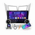 for Hyundai Accent 2012-2017 Dual Display Knobs CarPlay/Android Auto Autoradio FM Radio Navigation Stereo Pad Player GPS 10.1" QLED Touch Screen Headunit Tablet Quad Core 2G+64G Black