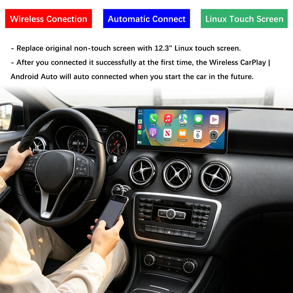 12.3" Wireless CarPlay Touchscreen for Mercedes-Benz GLA NTG 4.5