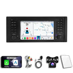 Android 14 Car Radio Stereo for BMW E53 X5 E39 M5 E38 1999-2007, 7" Touchscreen, Wireless CarPlay Android Auto, GPS, BT, SWC, WiFi 5G, DSP, FM RDS, Camera, 6m Extension, Dash Kit