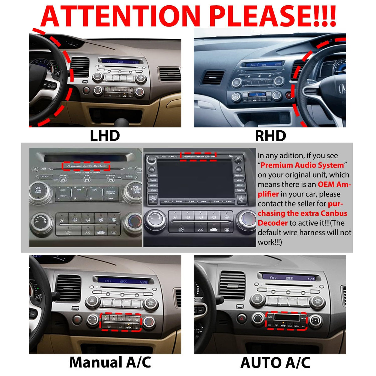 for Honda Civic 2006-2011 LHD(Manual A/C) Tesla Style Car CarPlay Android Auto Navigation Stereo GPS Radio Reverse Camera 9.7" IPS Touchscreen Headunit Tablet Media Player Quad Core 2G+64G
