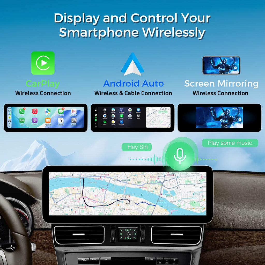XTRONS 14.9 Inch Android 14 Car Stereo for Mercedes-Benz M-Class W166 GL-Class X166 2012-2015 NTG 4.5/4.7 System, 2K IPS Anti-Glare Touch Screen GPS Navigation Support Wireless CarPlay Android Auto 4G