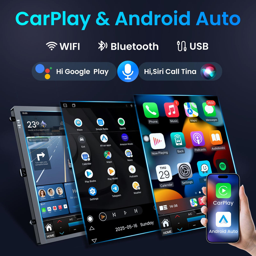 [8Core 4G+64G ] Car Radio for Jeep Grand Cherokee 2014-2017: 10.1" Touch Screen Car Stereo Android 13 Upgrade with Wireless Carplay Android Auto 5GWifi Bluetooth GPS Backup Camera FM/RDS Radio