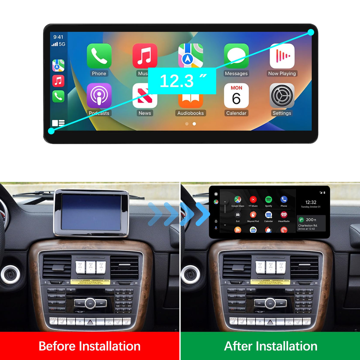 12.3" Wireless CarPlay Touchscreen for Mercedes-Benz G Class