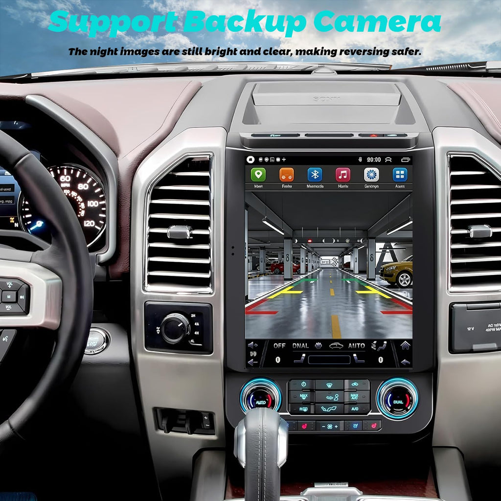 12.1 Inch Tesla Style Vertical Screen Car Radio for Ford F150 2015-2021,Android Car Stereo Screen Upgrade with Wireless CarPlay Android Auto,GPS Navigation Head Unit,Bluetooth WiFi SWC
