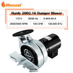 2002.16 Damper Blower Motor for Hardy H2, H3, C2, C3, H6, Hardy 120 Draft Fan, Replacement 2002.16 Hardy Wood Furnace Blower Motor with Flap, 120,000 BTU, 100 CFM.