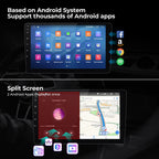for Jeep Cherokee Latitude 2014-2018 Radio Upgrade with Carplay & Android Auto 8-Core 2G RAM + 32G ROM Car Stereo 9-Inches QLED Touch Screen Head Unit with GPS Navigation(Gold Trim)