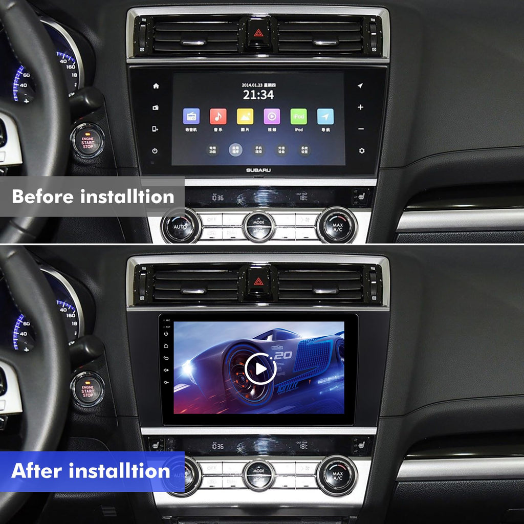 4+64GB 9 Inch Touchscreen Android 14 Car Radio Stereo for Subaru Outback Legacy 2015-2018 with CarPlay/Android Auto Car Radio, Support WiFi 6, Bluetooth,5.4, Backup Camera, SWC