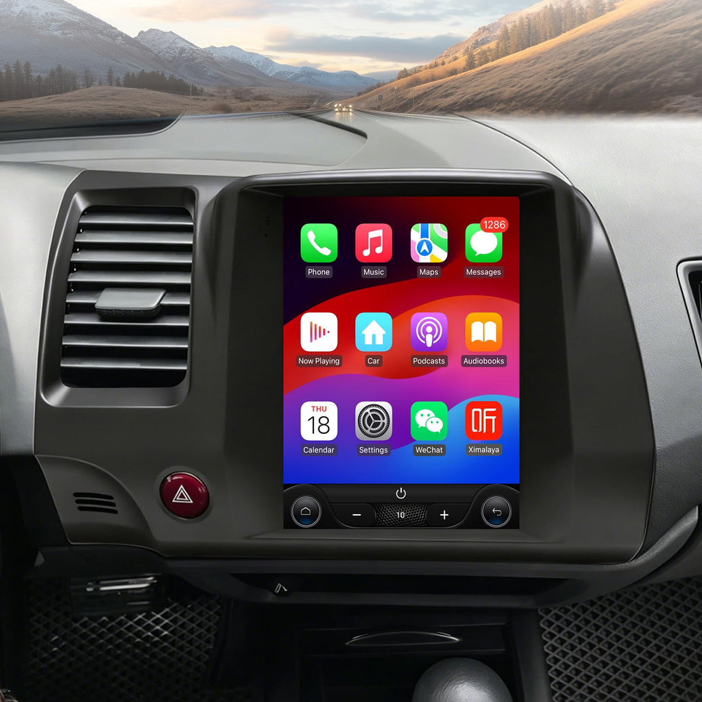 64GB Android14 Car Radio Upgrade for Honda Civic 2006-2011 10.4 Inch IPS Touch Screen Supports Wireless Carplay/Android Auto,Steering Wheel Control, WiFi, FM 2GB ROM Car Tablet