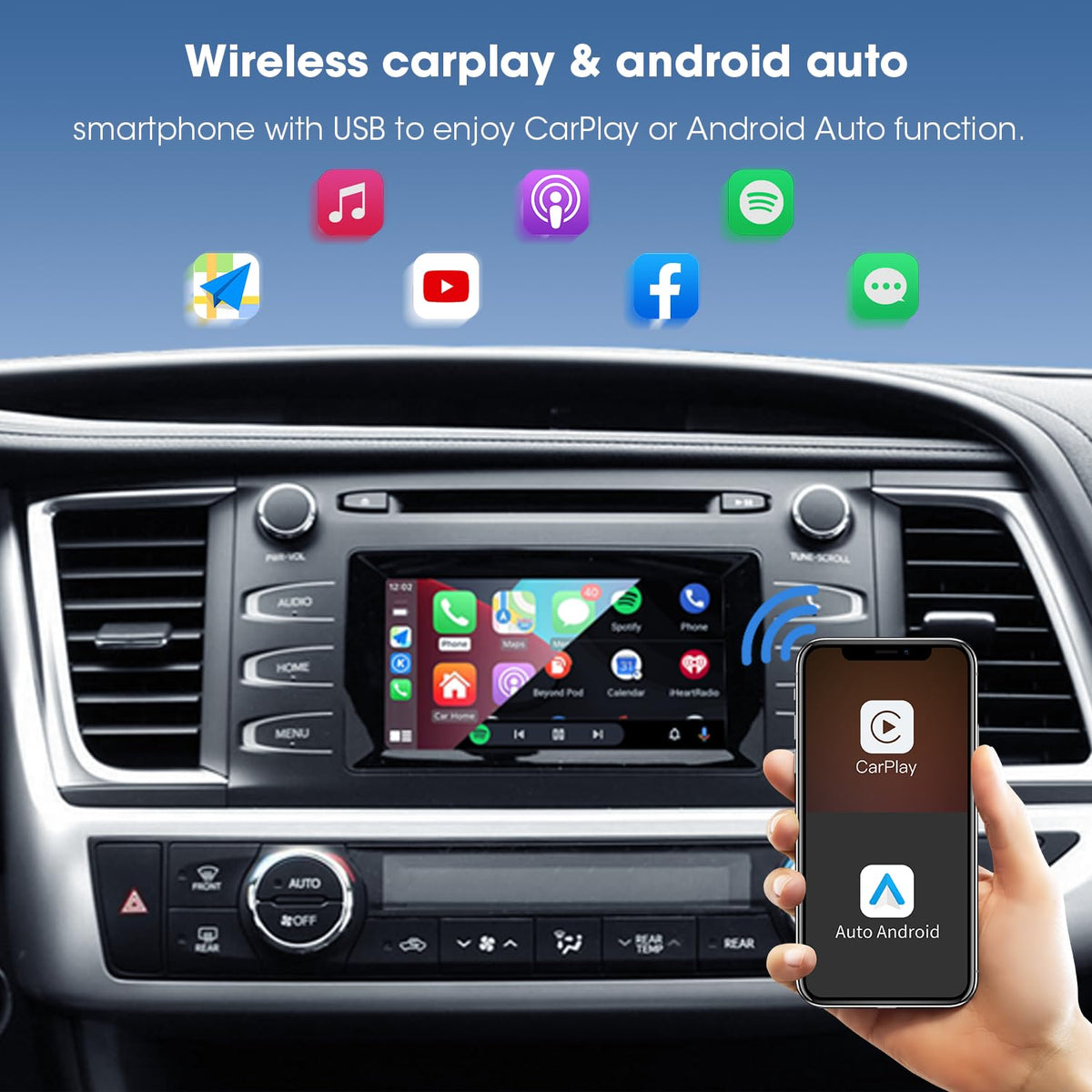 Wireless CarPlay Retrofit Kit Adapter for Toyota with Entune2.0 & Touch2