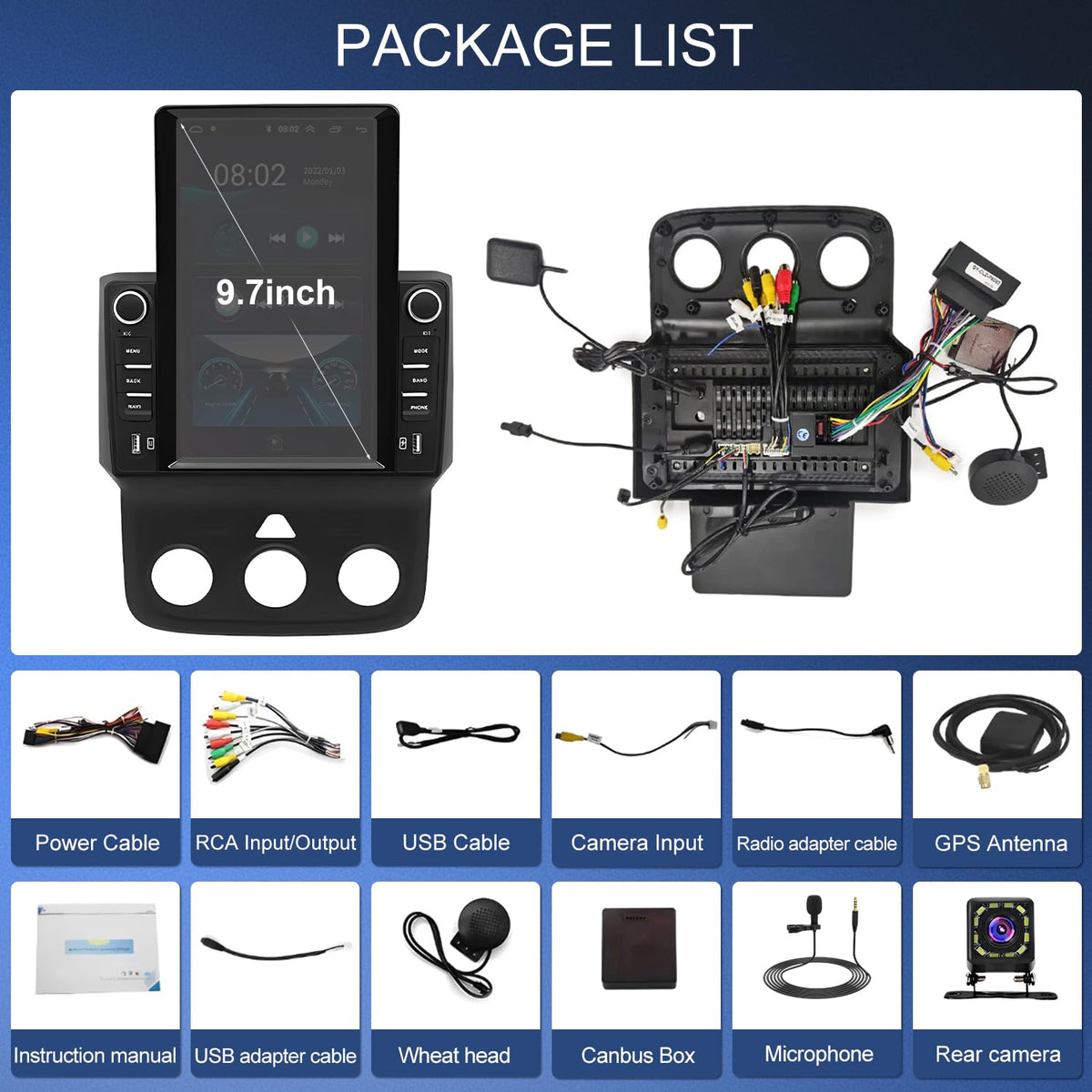 2+64G Car Radio for Dodge RAM 1500/2500/3500 2013 2014 2015 2016 2017 2018