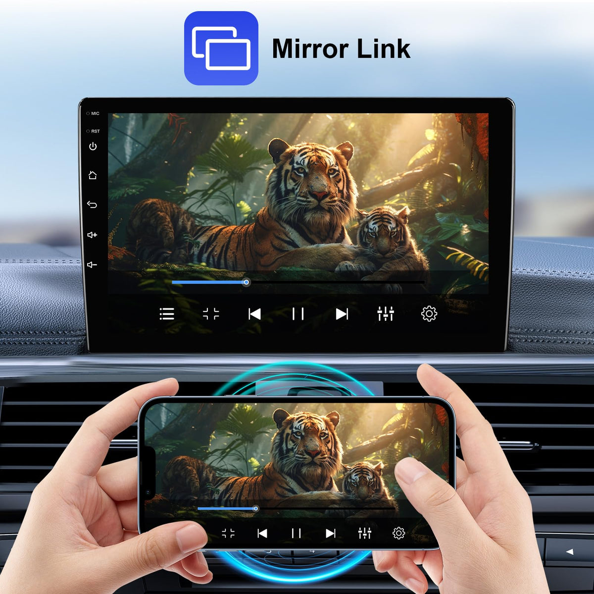 4+64GB 9 Inch Touchscreen Android 14 Car Radio Stereo for Chrysler 200 200C 200S 2015-2019 with CarPlay/Android Auto Car Radio,Support WiFi 6,Bluetooth 5.4,Backup Camera,SWC