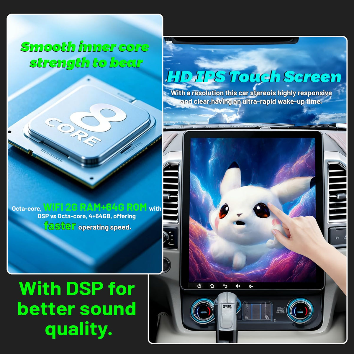 12.1 Inch Tesla Style Vertical Screen Car Radio for Ford F150 2015-2021,Android Car Stereo Screen Upgrade with Wireless CarPlay Android Auto,GPS Navigation Head Unit,Bluetooth WiFi SWC