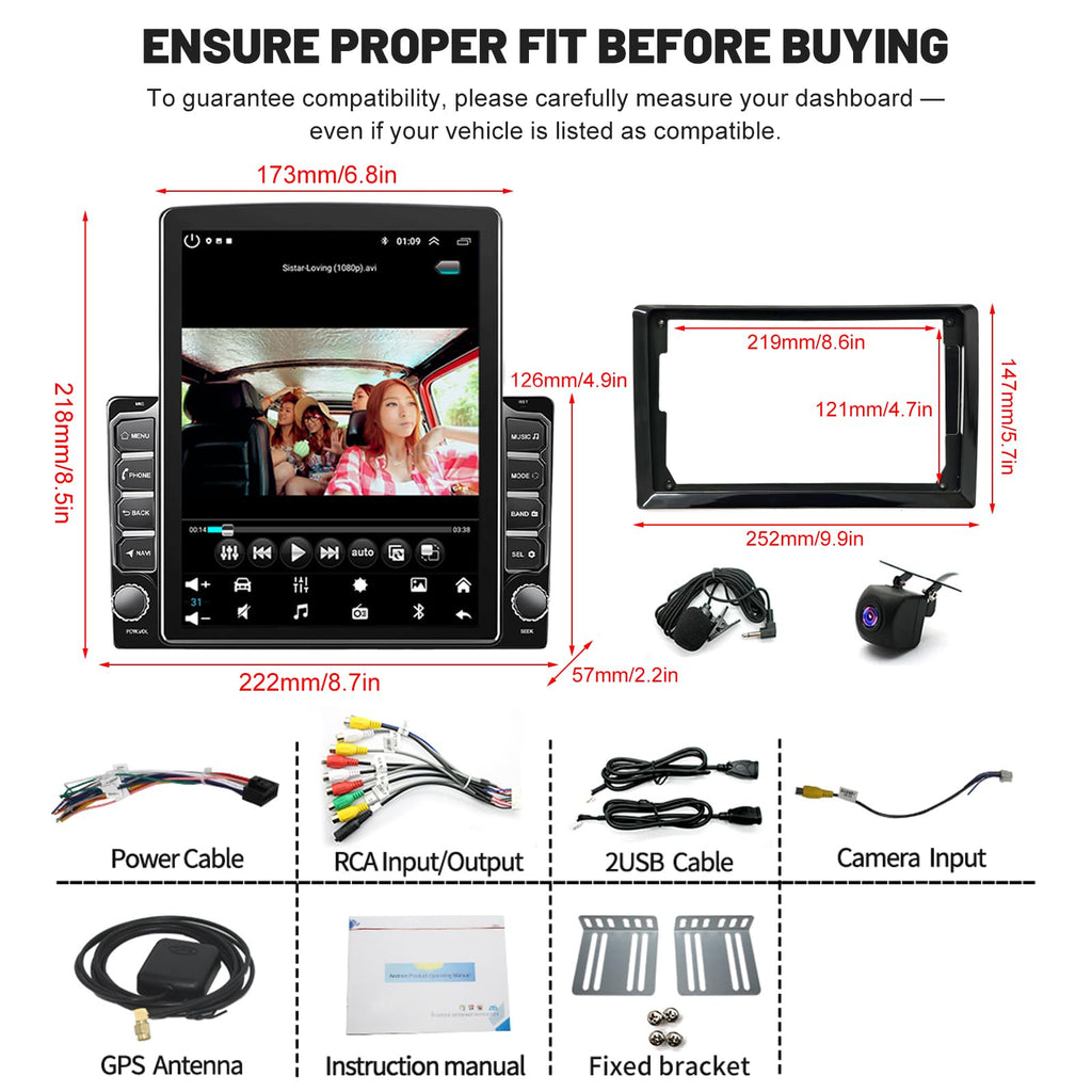 Car Stereo for Dodge Ram 1500/2500/3500 2006-2008, 9.7 Inch Touchscreen