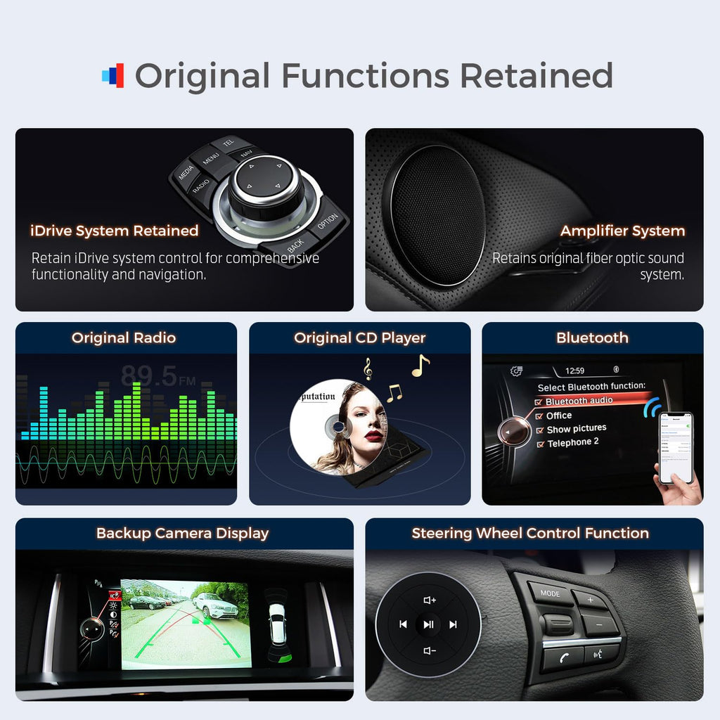 XTRONS 14.9 Inch Android 14 Car Stereo for BMW F10/F11 (2013-2016) NBT System, 2K IPS Touch Screen 8+256GB Global 4G Car Radio GPS Navigation Support Wireless CarPlay Android Auto