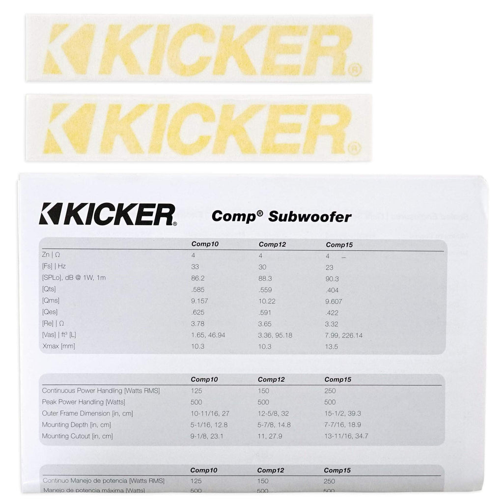Kicker 43C154 Comp 15" 500 Watt Car Audio Subwoofer+Sealed Sub Box Enclosure