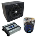 Kicker Comp C12 12" Rearfire Sealed Sub Box Harmony HA-A400.1 Amp Package