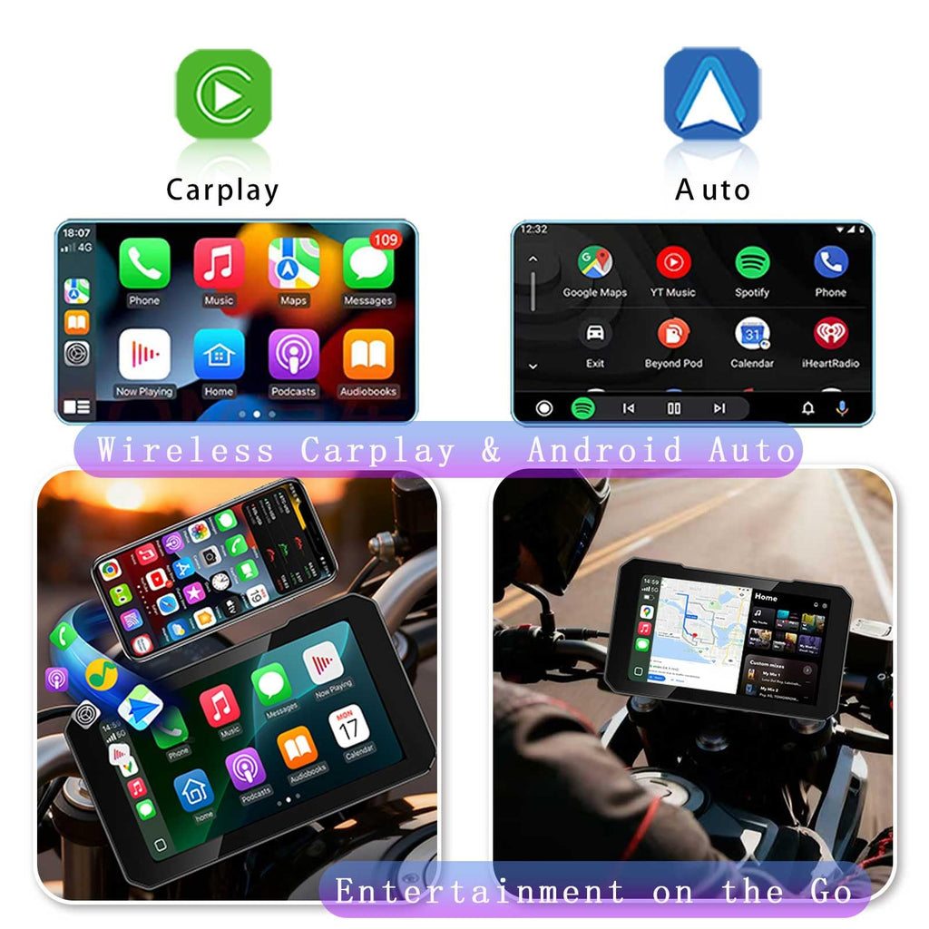 BODIMIA 7" Motorcycle Dash Cam with Camera