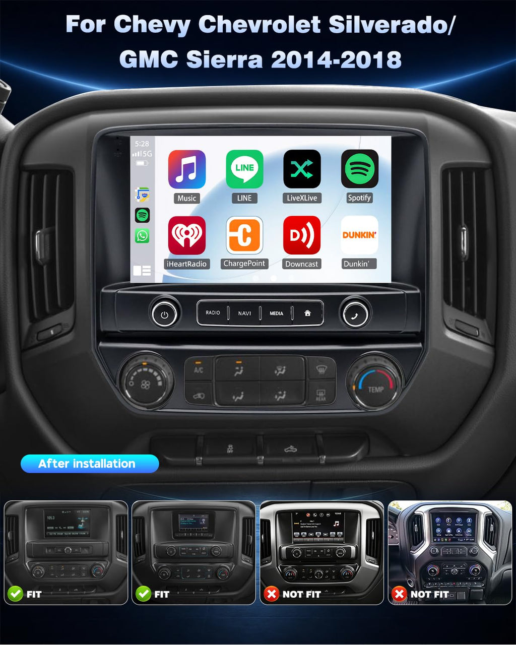 4+64G Upgrade Car Stereo Radio for Chevy Silverado 2014-2018