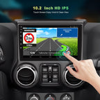 Android 13 Car Stereo for Jeep Wrangler 2011 2012 2013 2014 with Carplay and Android Auto,10.2 inch Touch Screen,Bluetooth,WiFi,GPS,FM Radio,Backup Camera,4GB+64GB